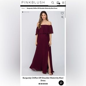 Pink Blush Burgundy maternity maxi dress